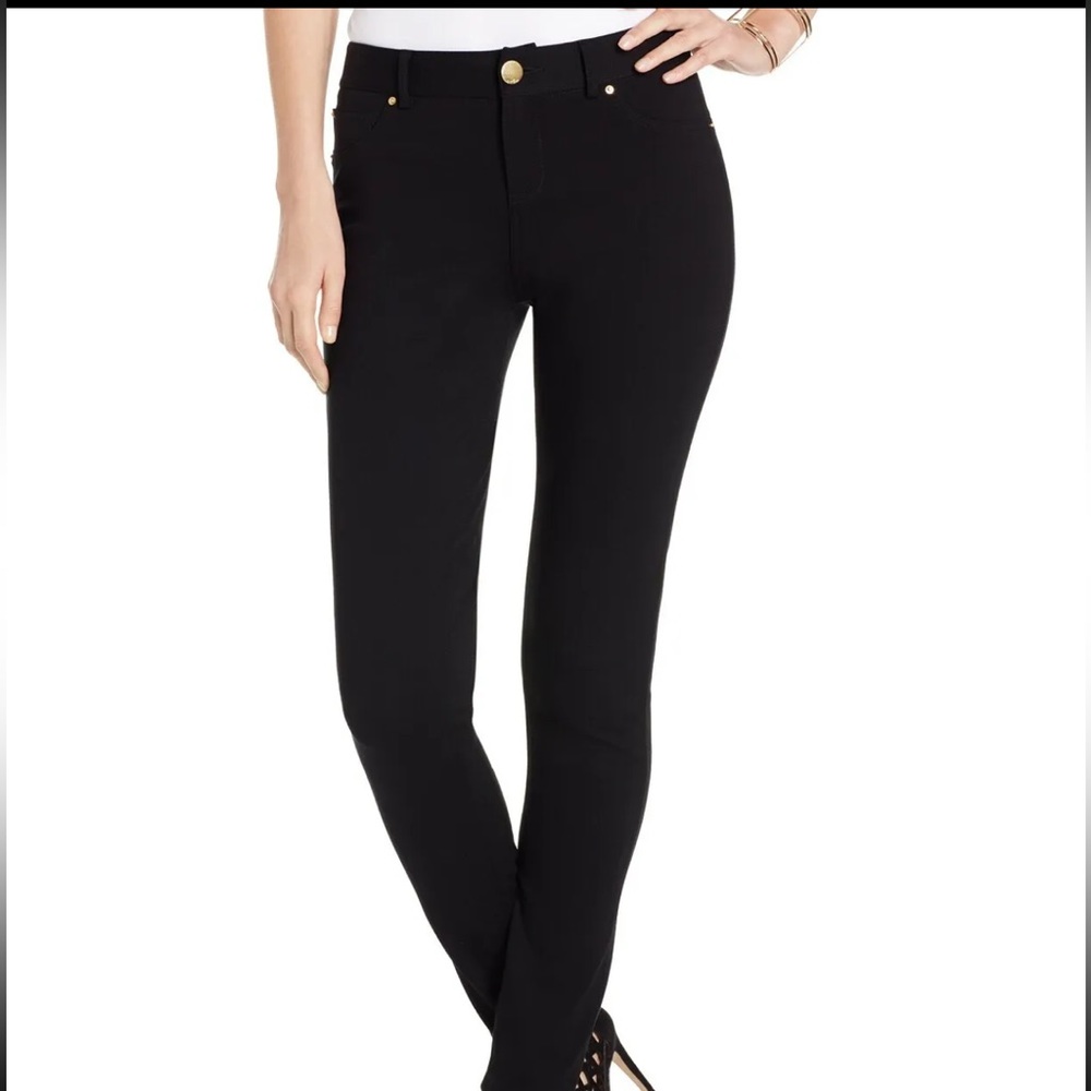 INC International Concepts Black Ponte Skinny Pants